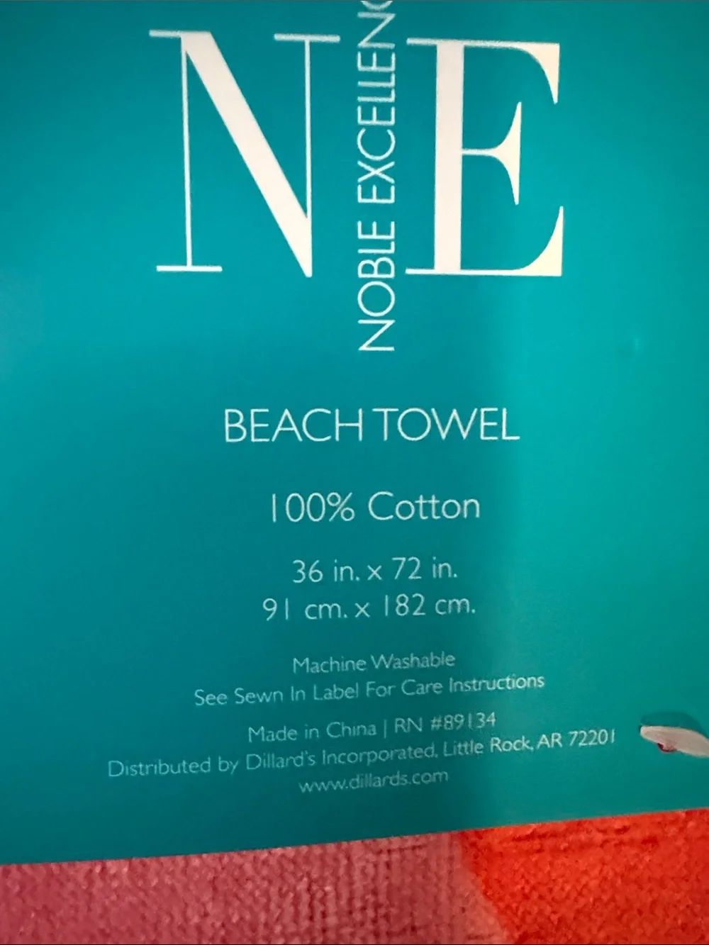 Noble Excellence Beach Towel - Coral Pink Stripes 26x72